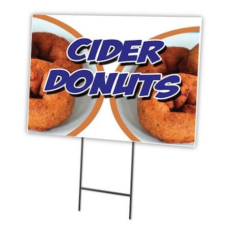 Signmission Cider Donuts Yard Sign & Stake outdoor plastic coroplast window, C-1824 Cider Donuts C-1824 Cider Donuts